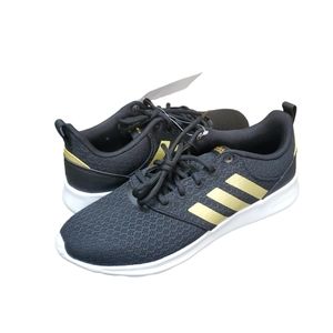 Adidas Women's QT Racer 2.0 Sneakers Running Shoes Black/Gold Size 8.5 NIB